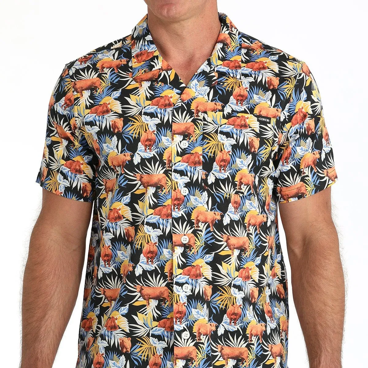 Cinch Men's Aloha Angus Short Sleeve Camp Shirt AllDay Comfort