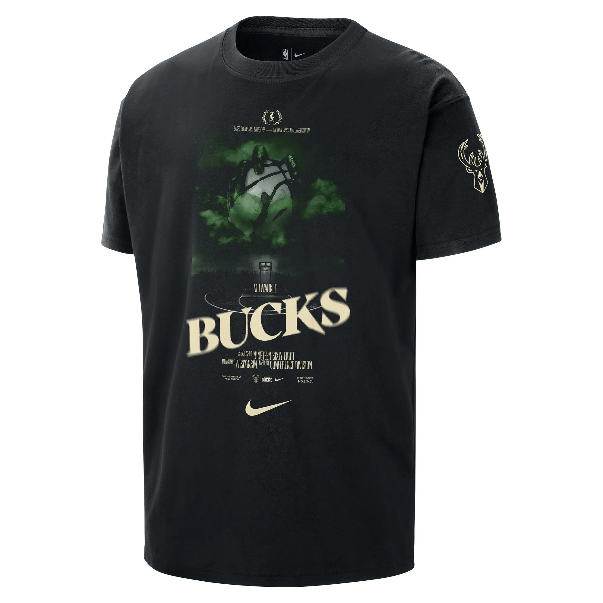 Milwaukee Bucks Courtside Men's Nike NBA T-Shirt Balanced Motion