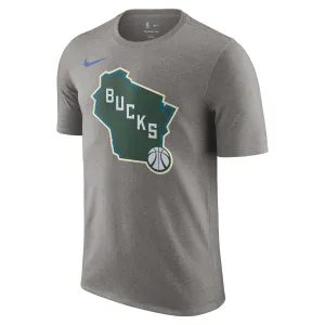 Milwaukee Bucks Essential City Edition Men's Nike NBA T-Shirt Non Chafing Edges Multi Panel Design