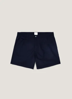 Men's Tailored Swim Short in Navy Soft Texture Tagless Design