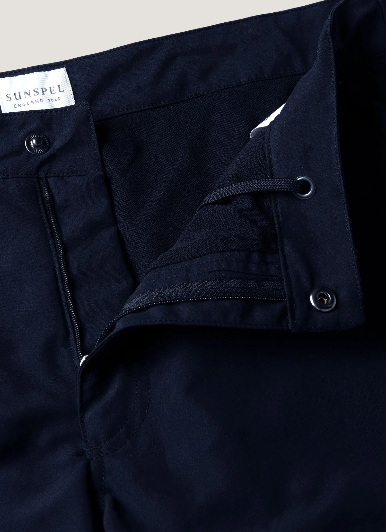 Men's Tailored Swim Short in Navy Recycled Polyester Blend