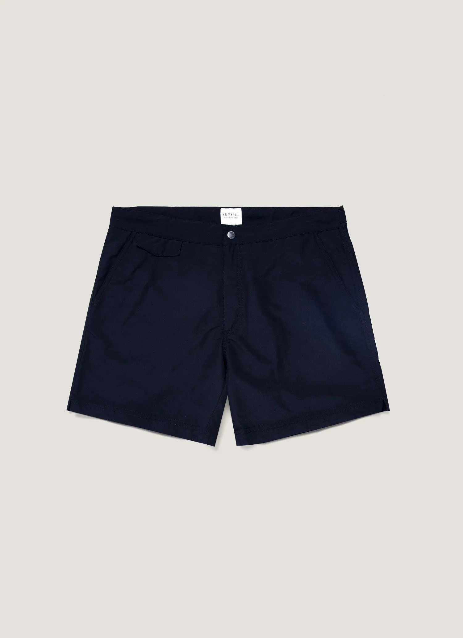 Men's Tailored Swim Short in Navy Soft Texture Tagless Design