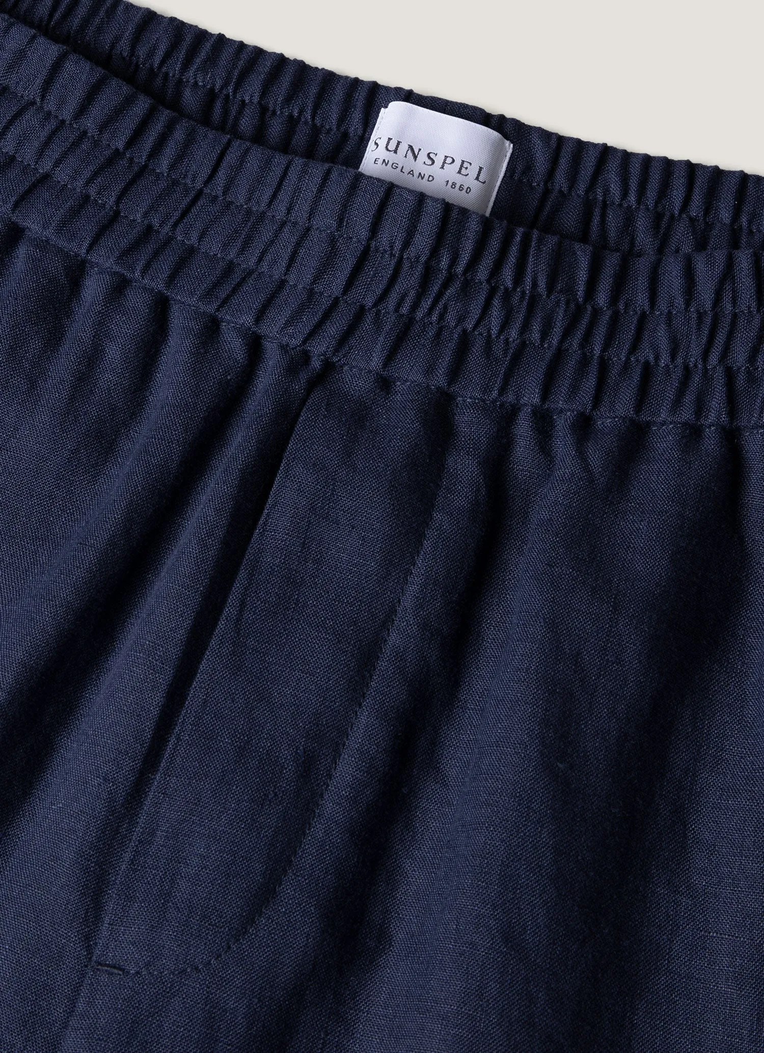 Men's Linen Drawstring Short in Light Navy Everyday Basic