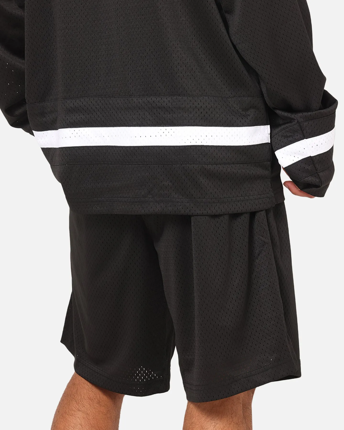Quick Layer Mitchell & Ness All Black Rugby Union Classic Mesh Shorts Solid Black