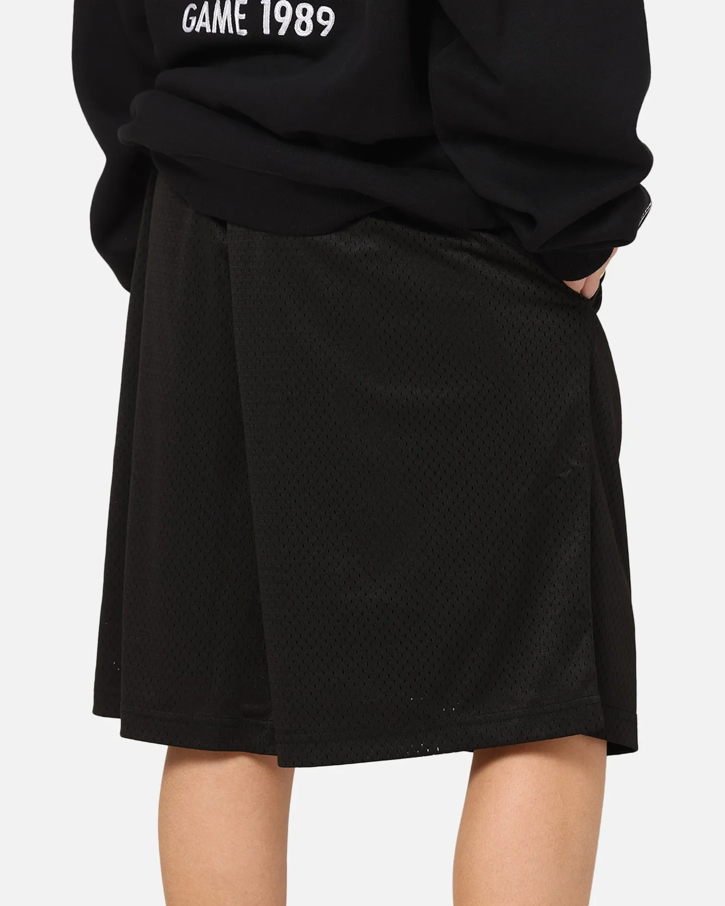 Ultra Soft Touch Stylish Look Mitchell & Ness All Black Rugby Union Classic Mesh Shorts Solid Black