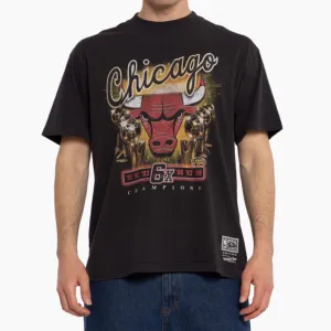 Modern Cut Temperature Control Weave Mitchell & Ness Chicago Bulls 6X Champions Tee