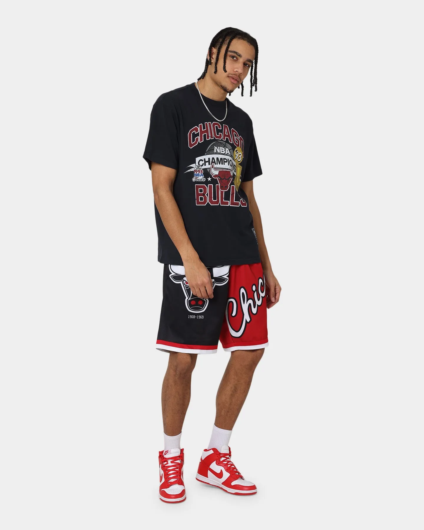 Daily Fit Clean Fit Mitchell & Ness Chicago Bulls Big Face 5.0 Shorts Black