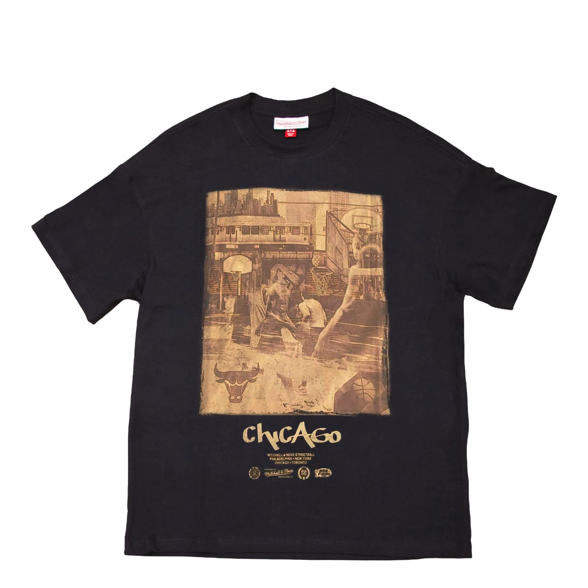 Mitchell & Ness Chicago Bulls Court Tee Quick Release Fastening Sport Inspired