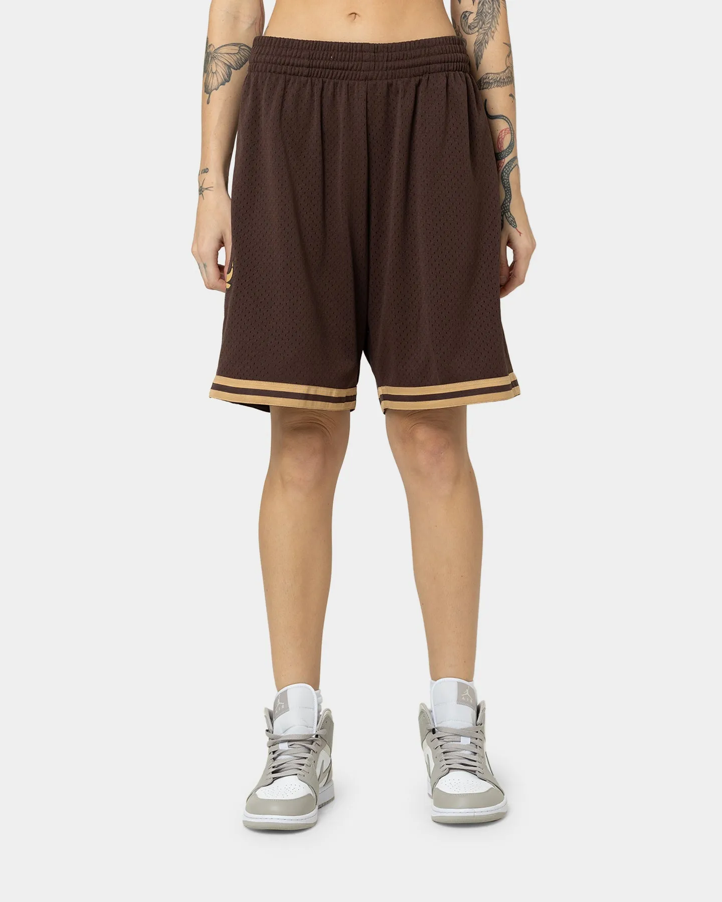 Quick Drying Mitchell & Ness Chicago Bulls Lux Brown Swingman Shorts Baroque Brown