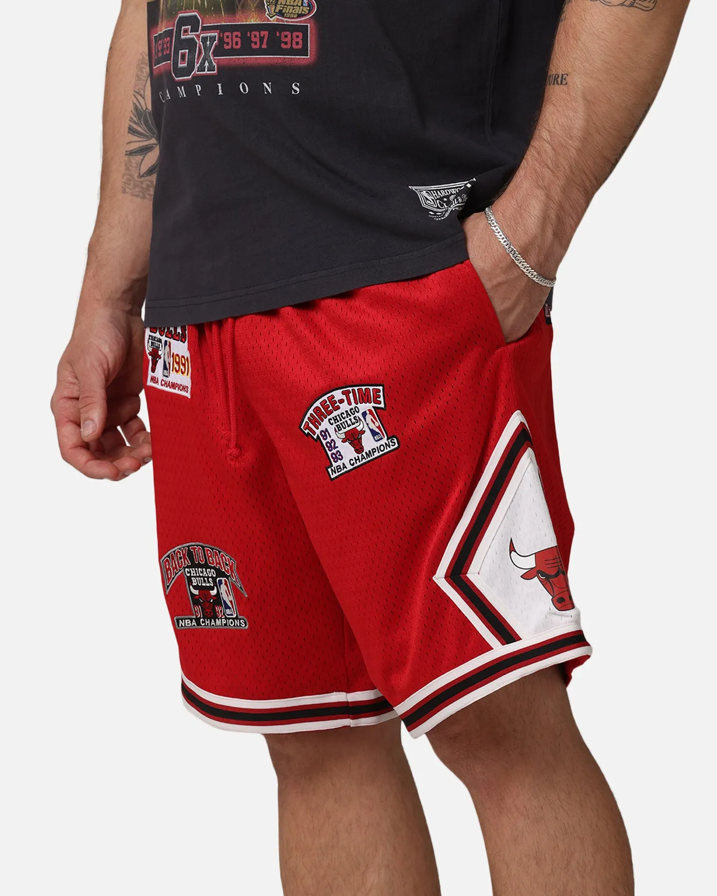 Seamless Waistband Street Mood Mitchell & Ness Chicago Bulls 'UNC To Chicago' Champions Shorts Red