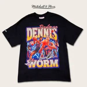 Mitchell & Ness Detroit Pistons Dennis Rodman Rookie Season T-Shirt Quick Release Fastening Flexible Yoke Design