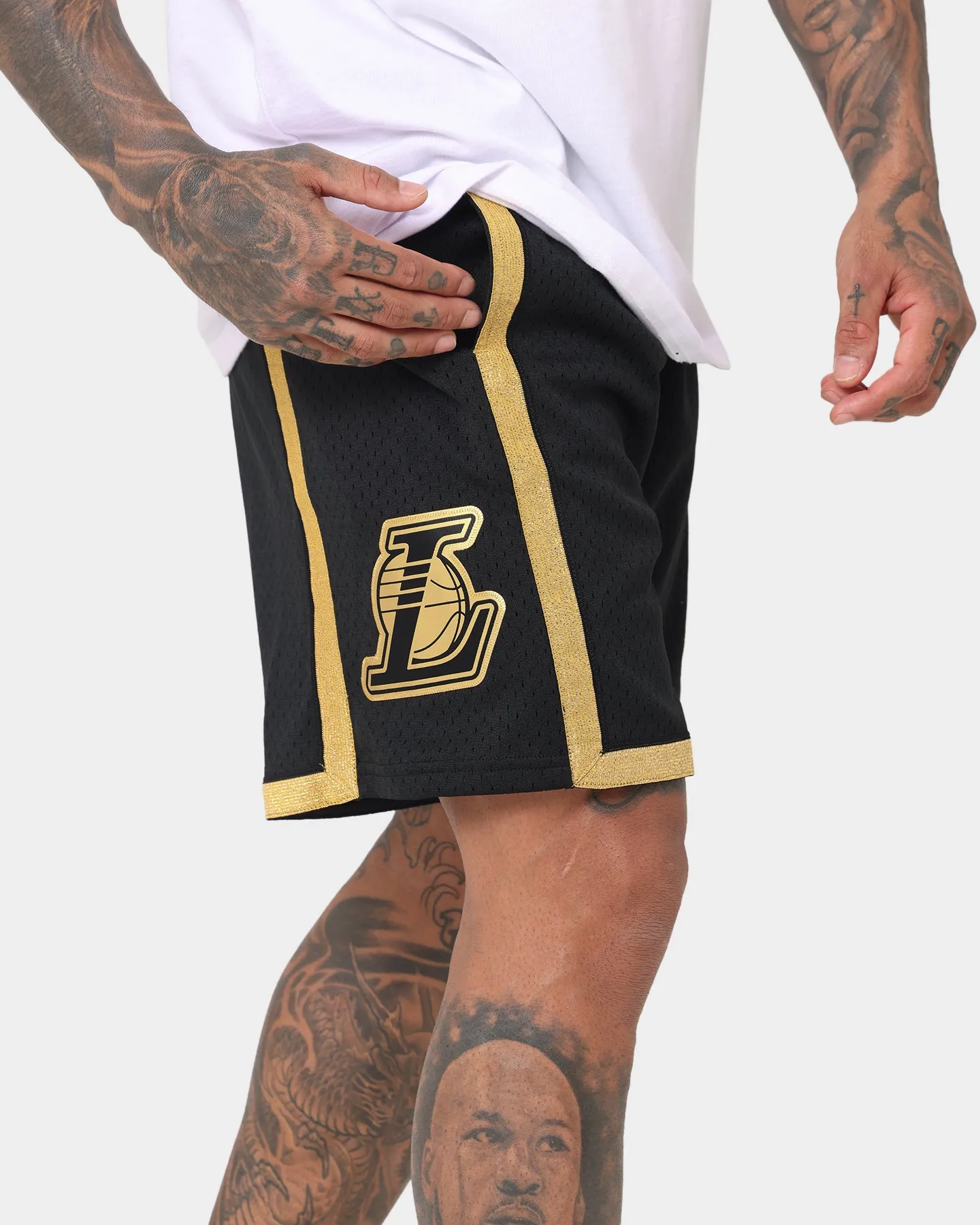 Mitchell & Ness Los Angeles Lakers 'Black Gold' Swing Shorts Black/Gold All Day Wear Fit