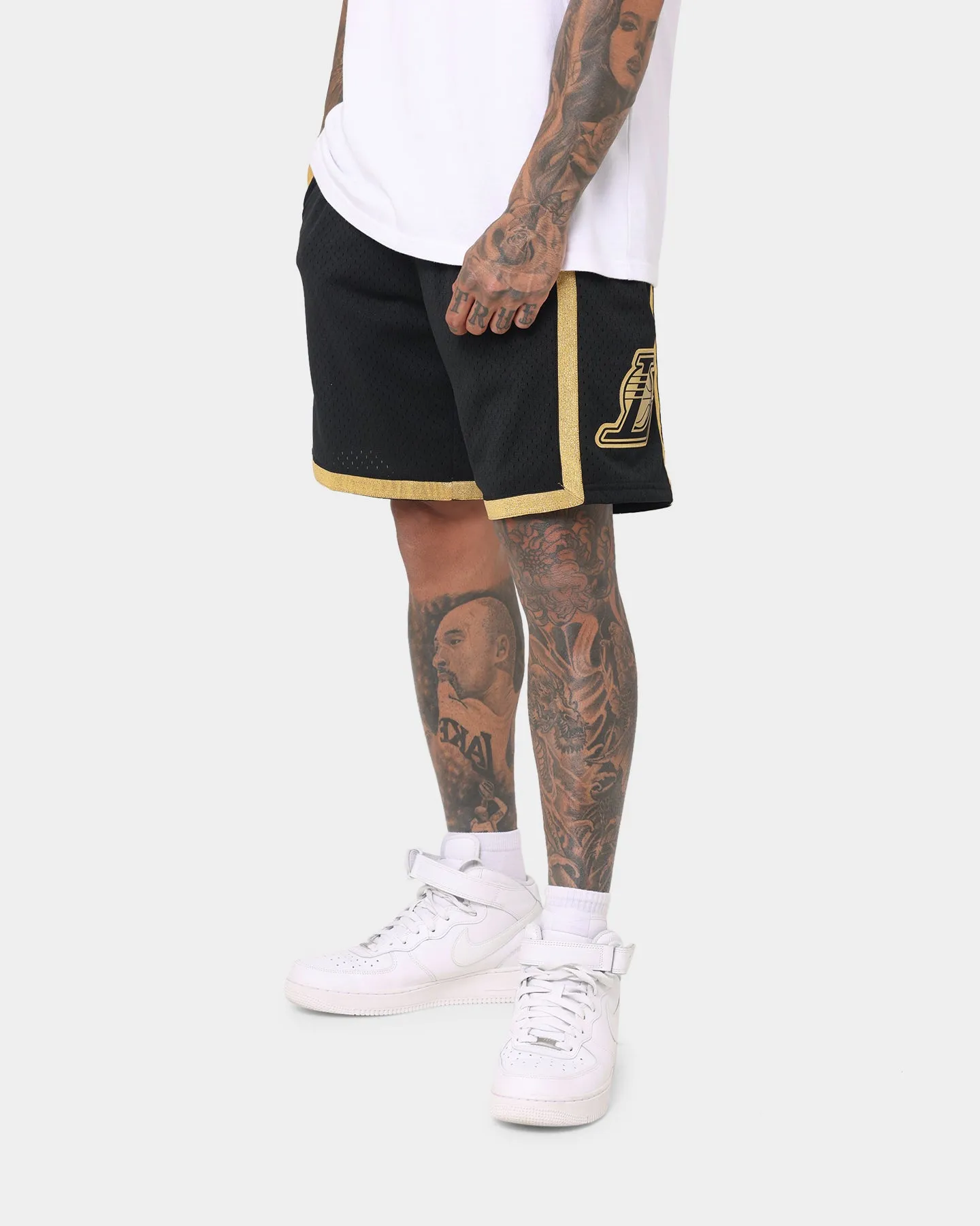 Mitchell & Ness Los Angeles Lakers 'Black Gold' Swing Shorts Black/Gold bodysuit