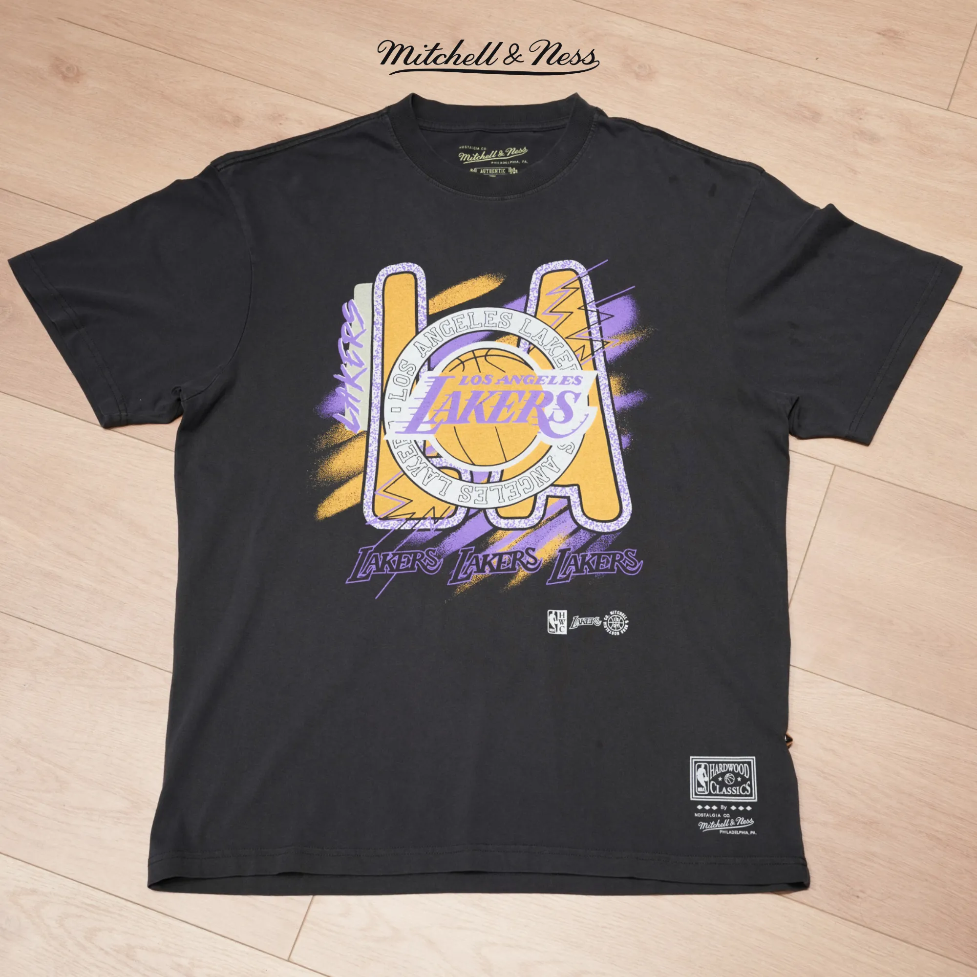 Mitchell & Ness NBA Brush Off 3.0 Tee Los Angeles Lakers Dual Layer Cozy Comfort
