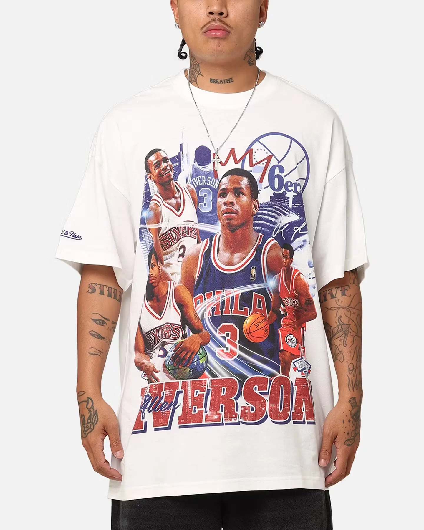 Tight Knit Lightweight Layering Mitchell & Ness Philadelphia 76ers Allen Iverson Rookie Season T-Shirt