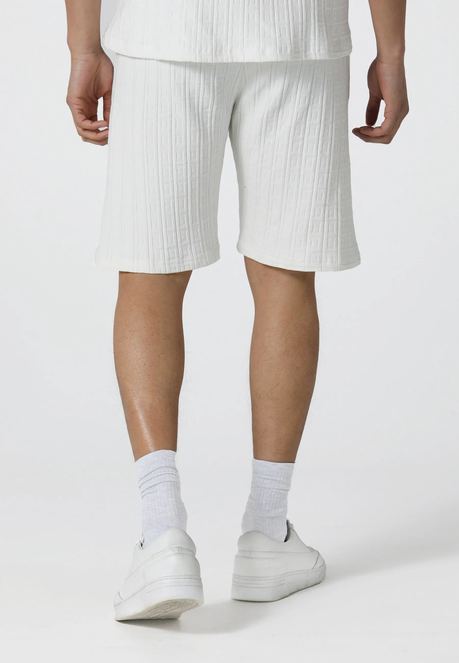 Mivolton Bone White Jog Shorts Rubberized Waistband