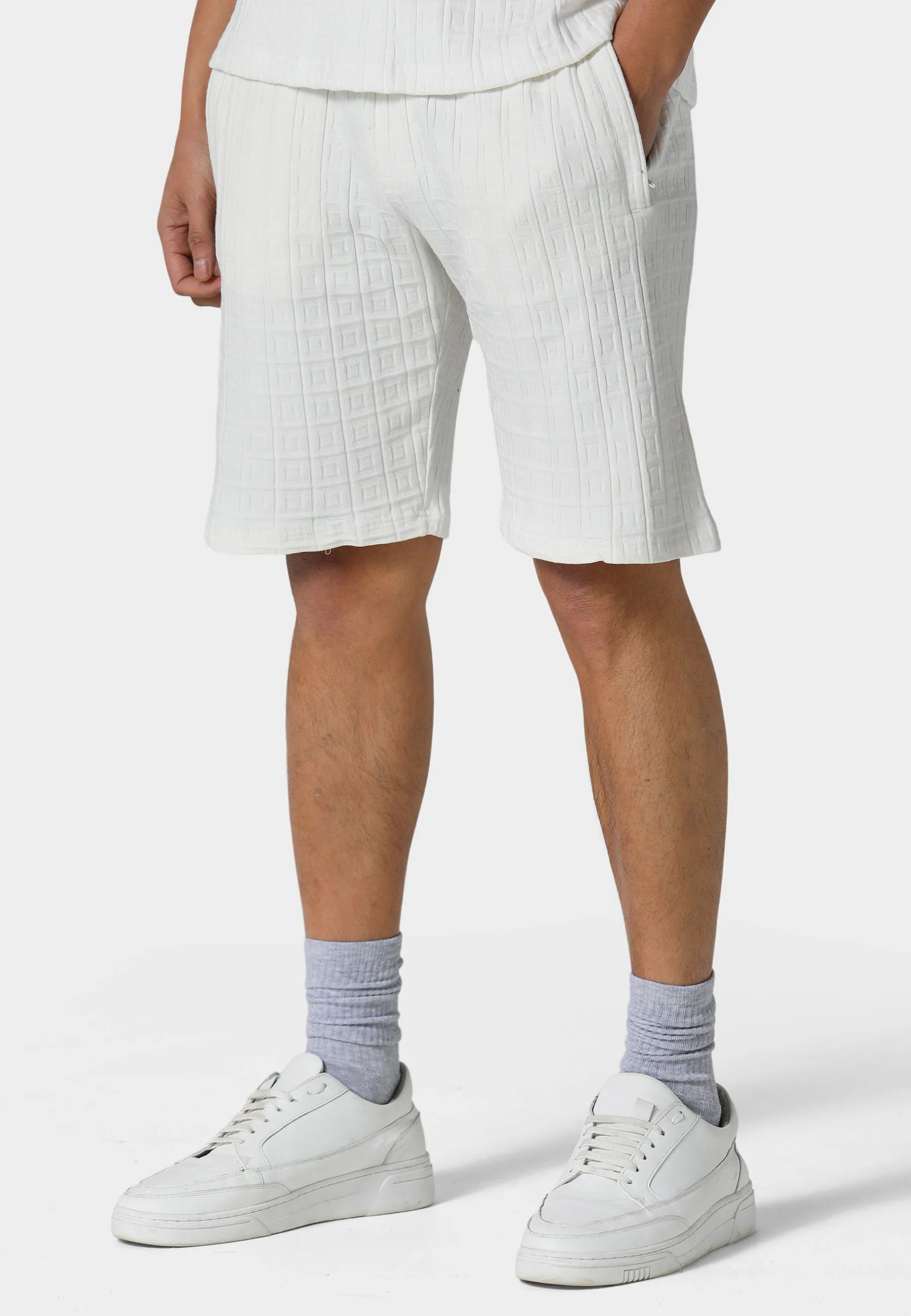 Mivolton Bone White Jog Shorts Wind Resistant Panels