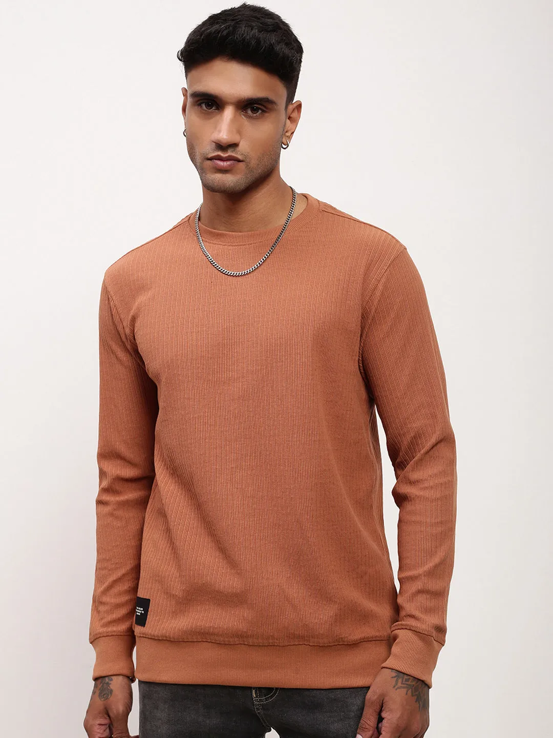 Chill Apparel Modern Bold Men's Rust Round Neck Sweatshirt