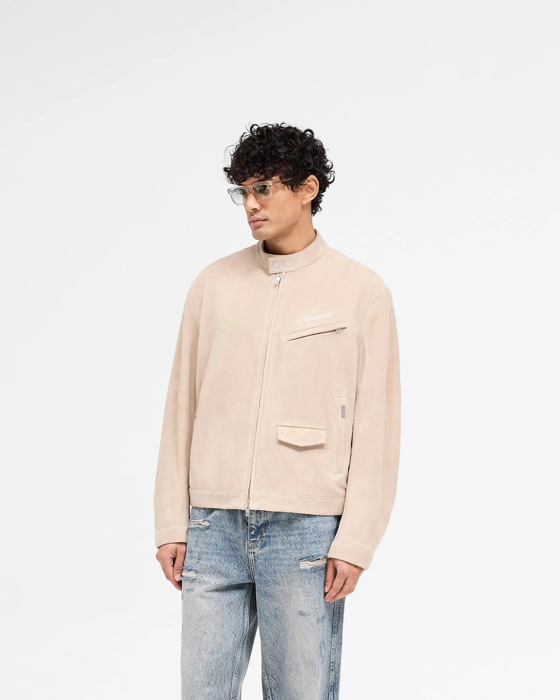 Overdrive Suede Jacket - Beige Thermal Insulated Adjustable Hood System