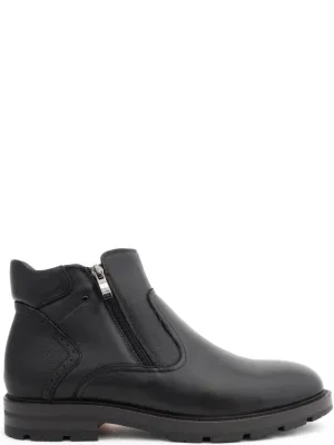 Coastal Ease Subtle Wardrobe Black Leather Ankle Boots With Fur Lining