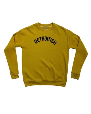 Ink Detroit Detroitish Crewneck Sweatshirt - Mustard City Cool Sports Wear