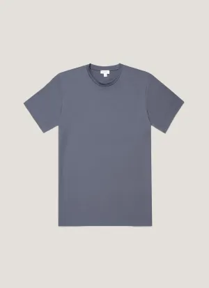 Men's Riviera Midweight T-shirt in Slate Blue Practical Comfort Low Impact Dye