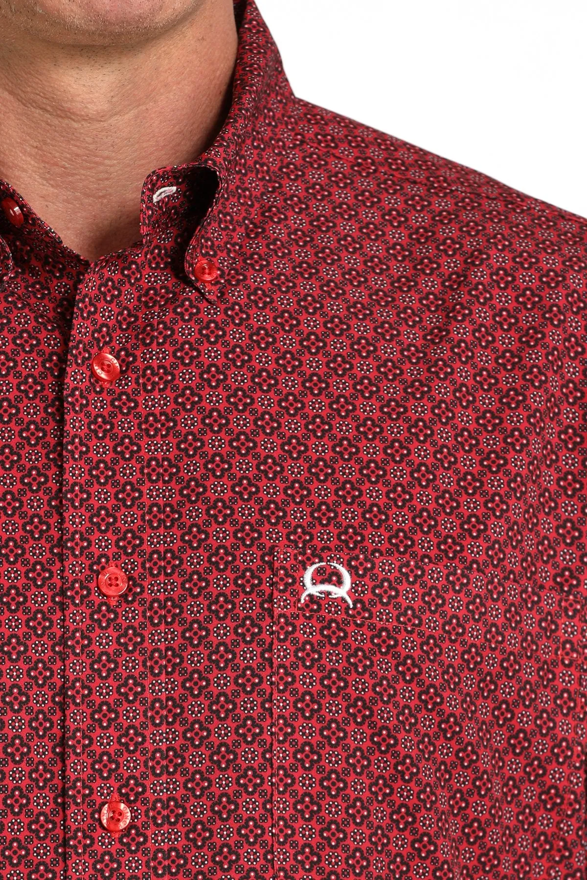 Cozy Feeling graduation Cinch Men's S/S Arenaflex Geometric Print Western Button Down Shirt in Red