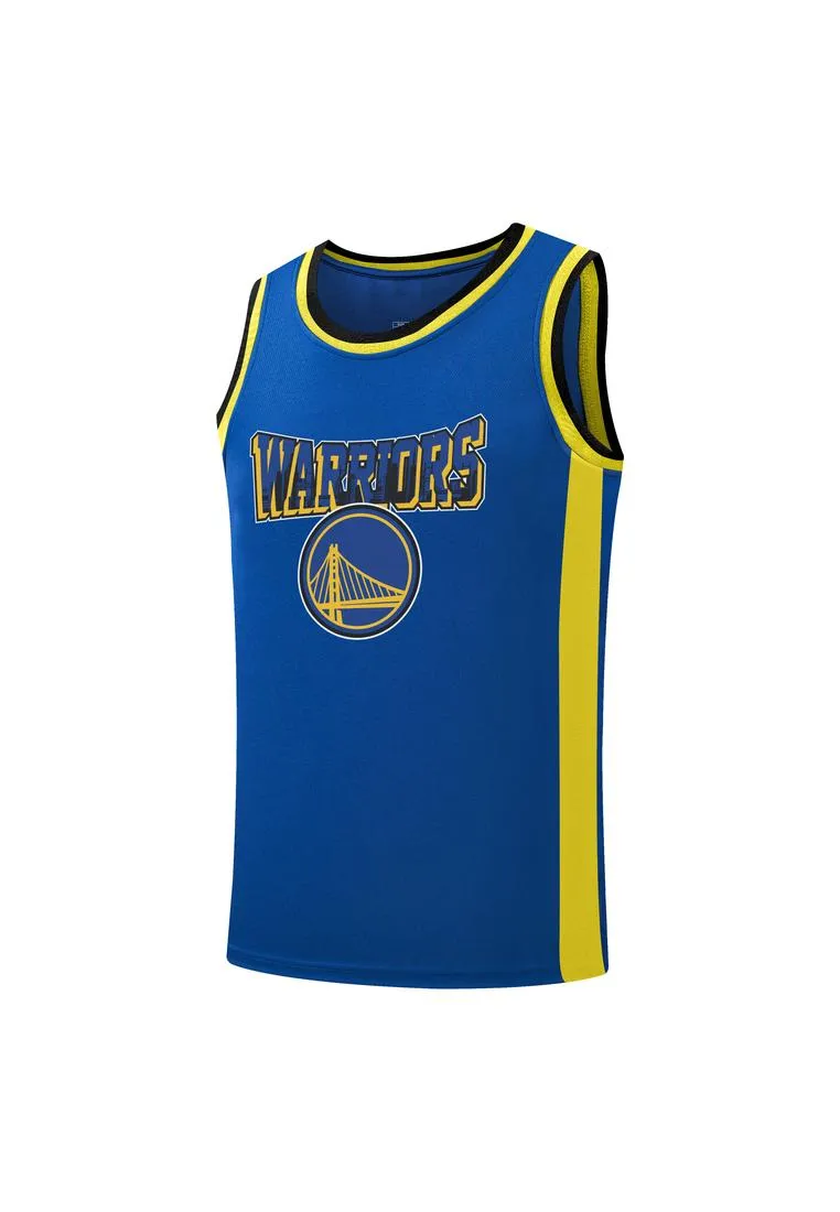 NBA Regular Fit Rubber Print Mens Tank Top - Golden State Warriors Eco Friendly Textile Performance Gear