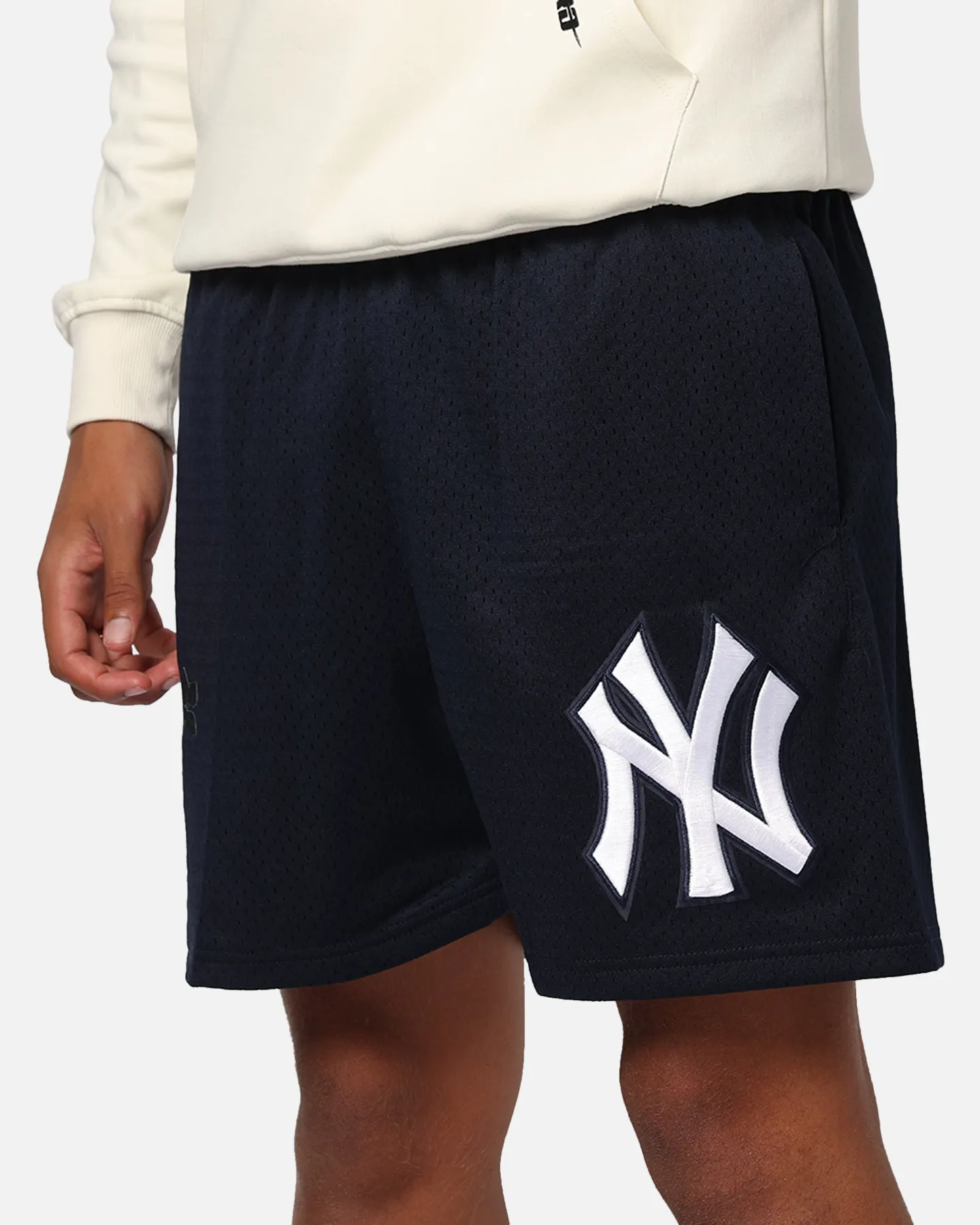 Pro Standard New York Yankees Roses Mesh Shorts Navy Layered Cuff Design Wind Resistant Material