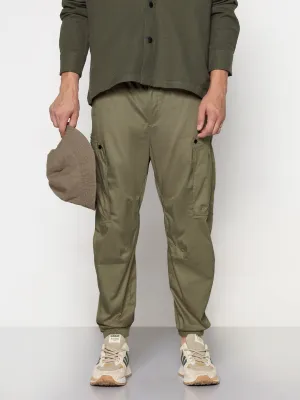 Durable Fabric Men's Green Relaxed Fit Cargos