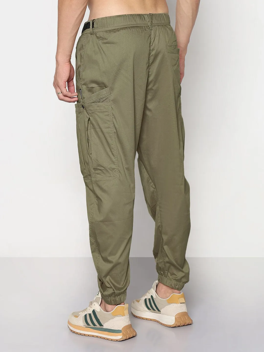 Men's Green Relaxed Fit Cargos Freedom Fit