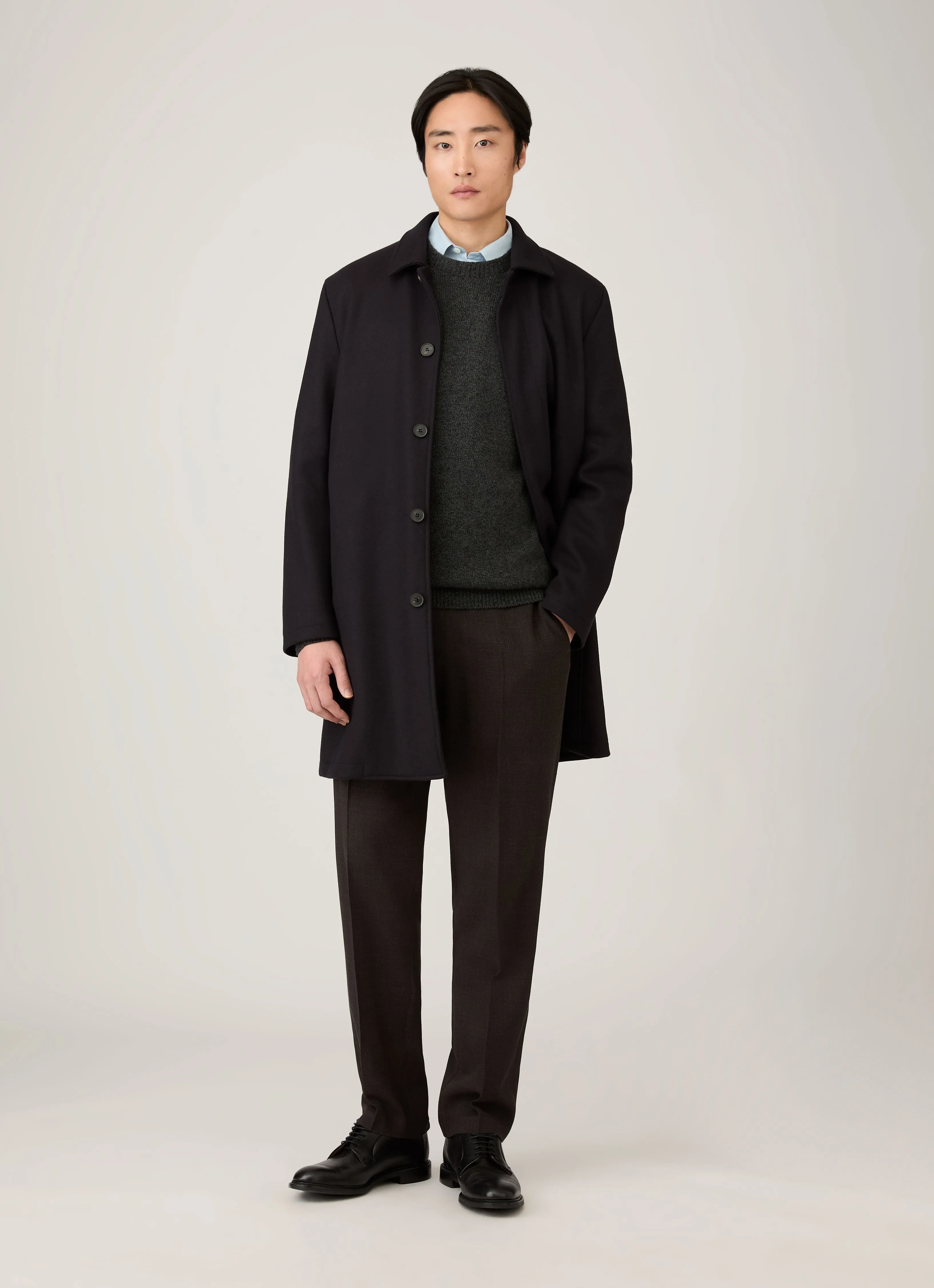 Gentle Tone Men's Lambswool Crew Neck Jumper in Dark Green Twist