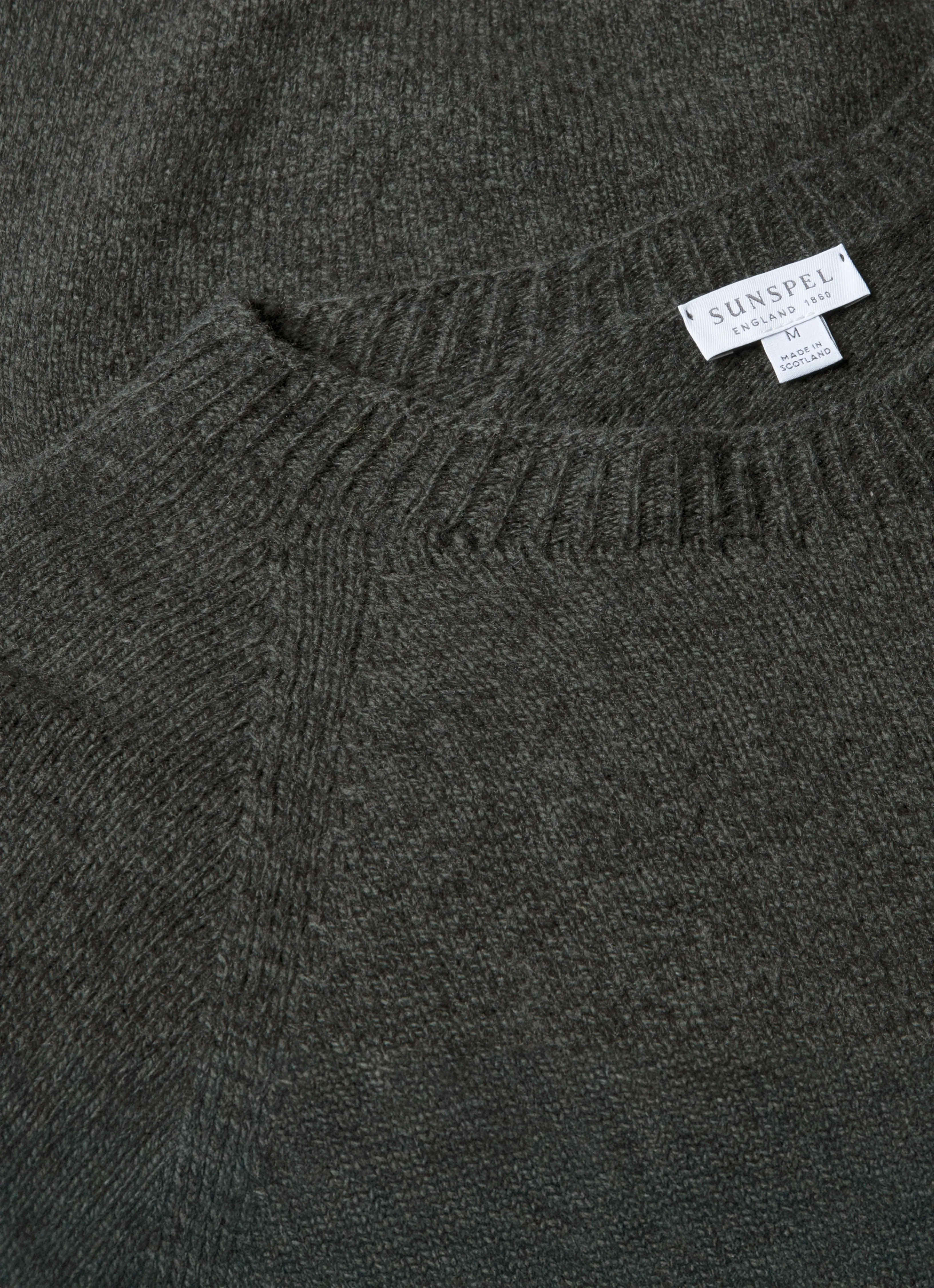 Men's Lambswool Crew Neck Jumper in Dark Green Twist UPF Protection