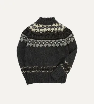 Chamula Grey Fairisle Merino Jumper Breathable Yarn Flexible Seam Structure