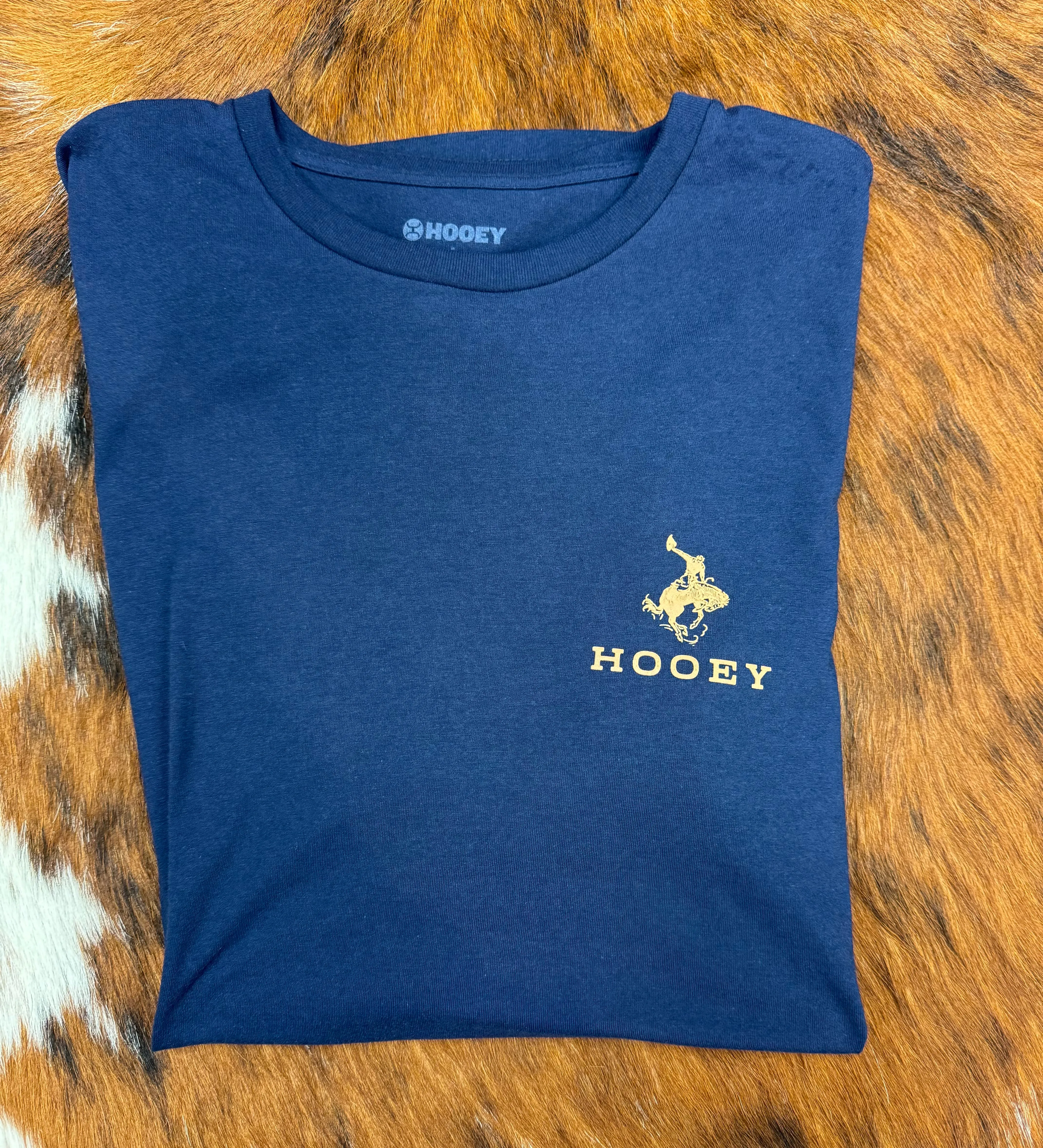 Hooey Men's Rocks Long Sleeve Tee in Maritime Navy Sport Flex Fit