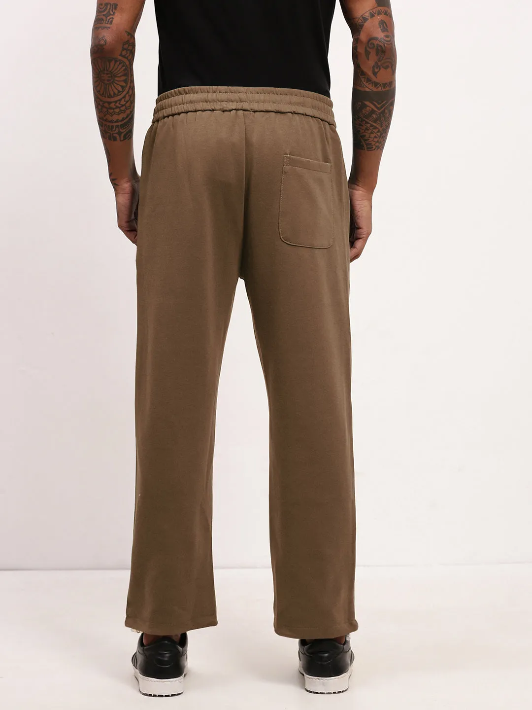 Men's Brown Cotton Track Pant Smart Design