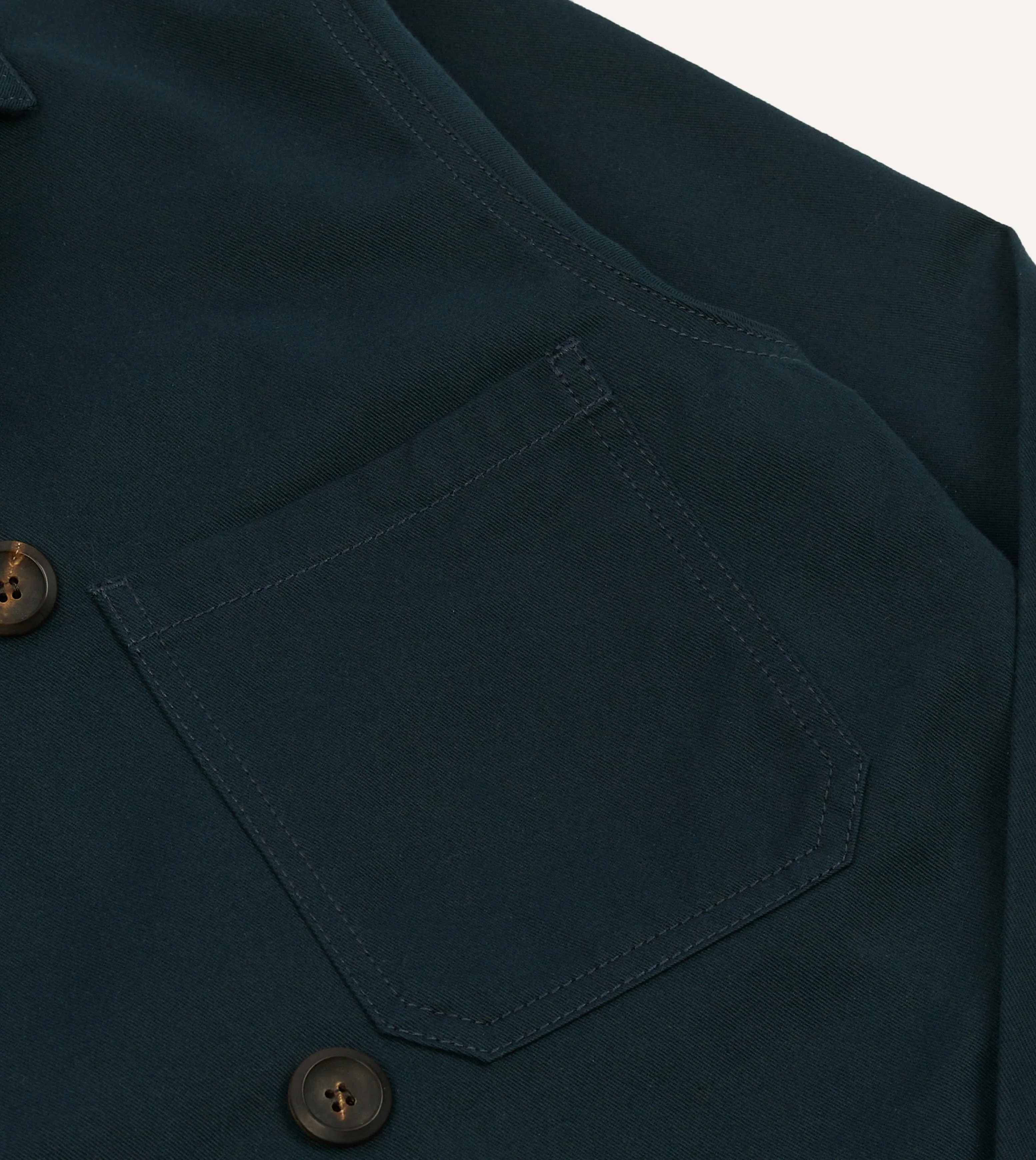 Autumn Layers Navy Cotton Double-Breasted Chore Coat