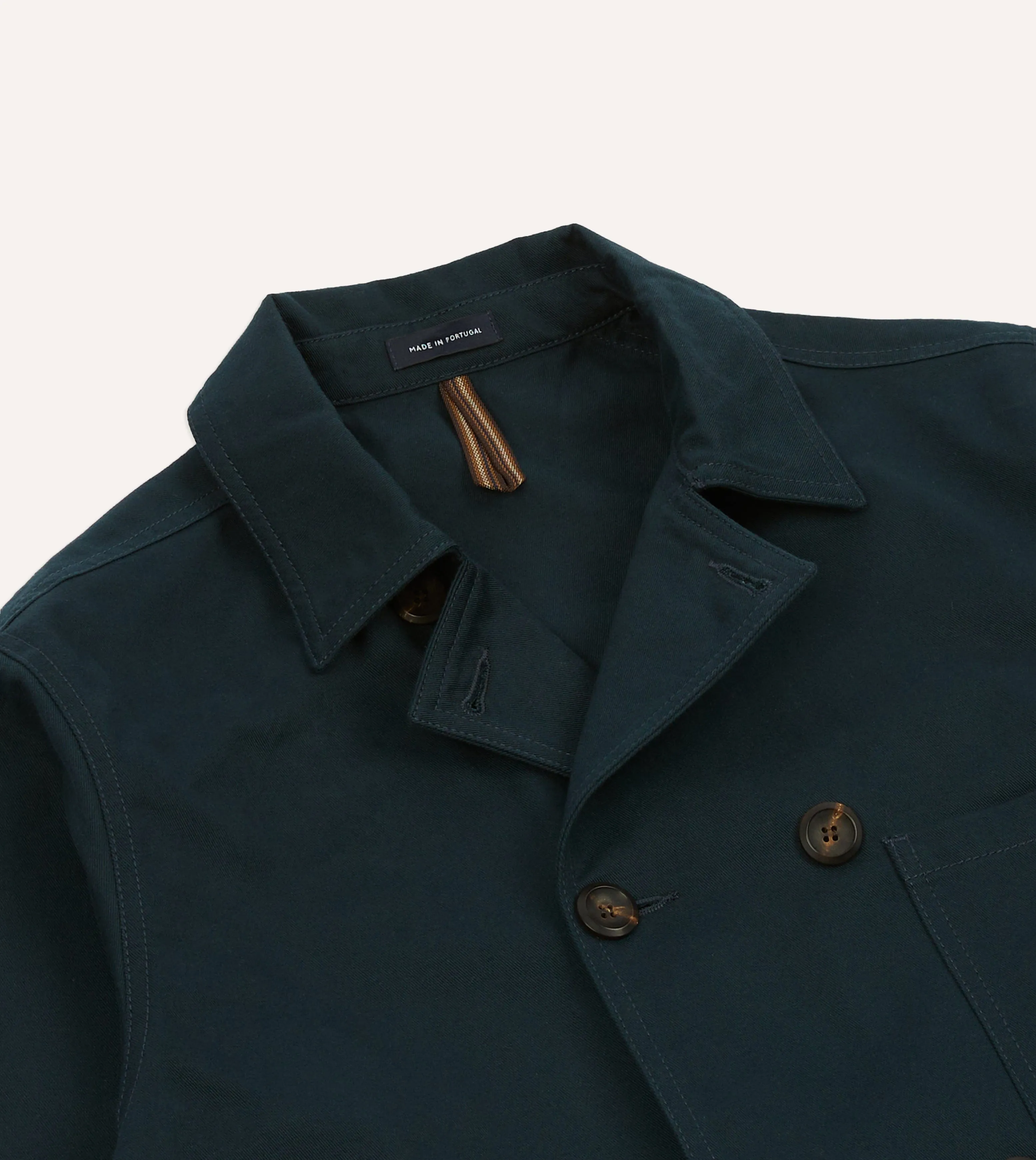 Windproof Insulated Coat Navy Cotton Double-Breasted Chore Coat