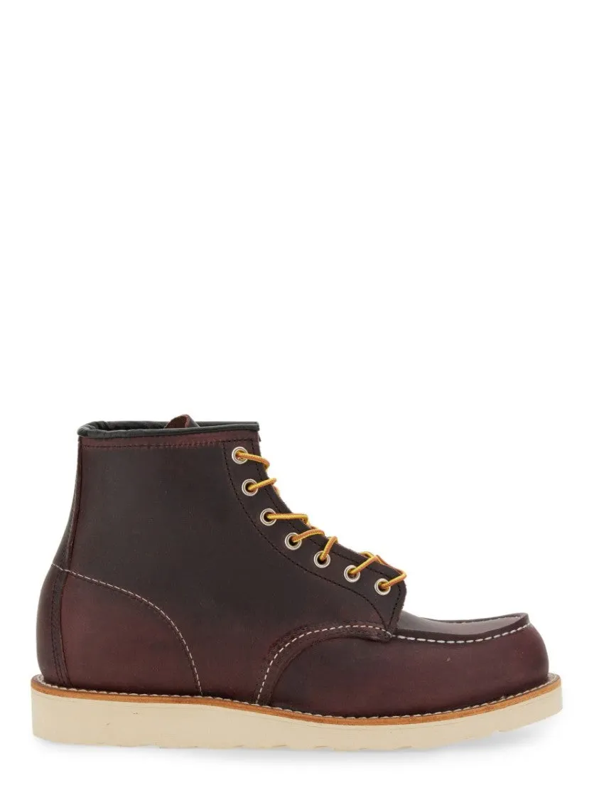 Bordeaux Leather Boots With Rugged Sole Slim Comfort
