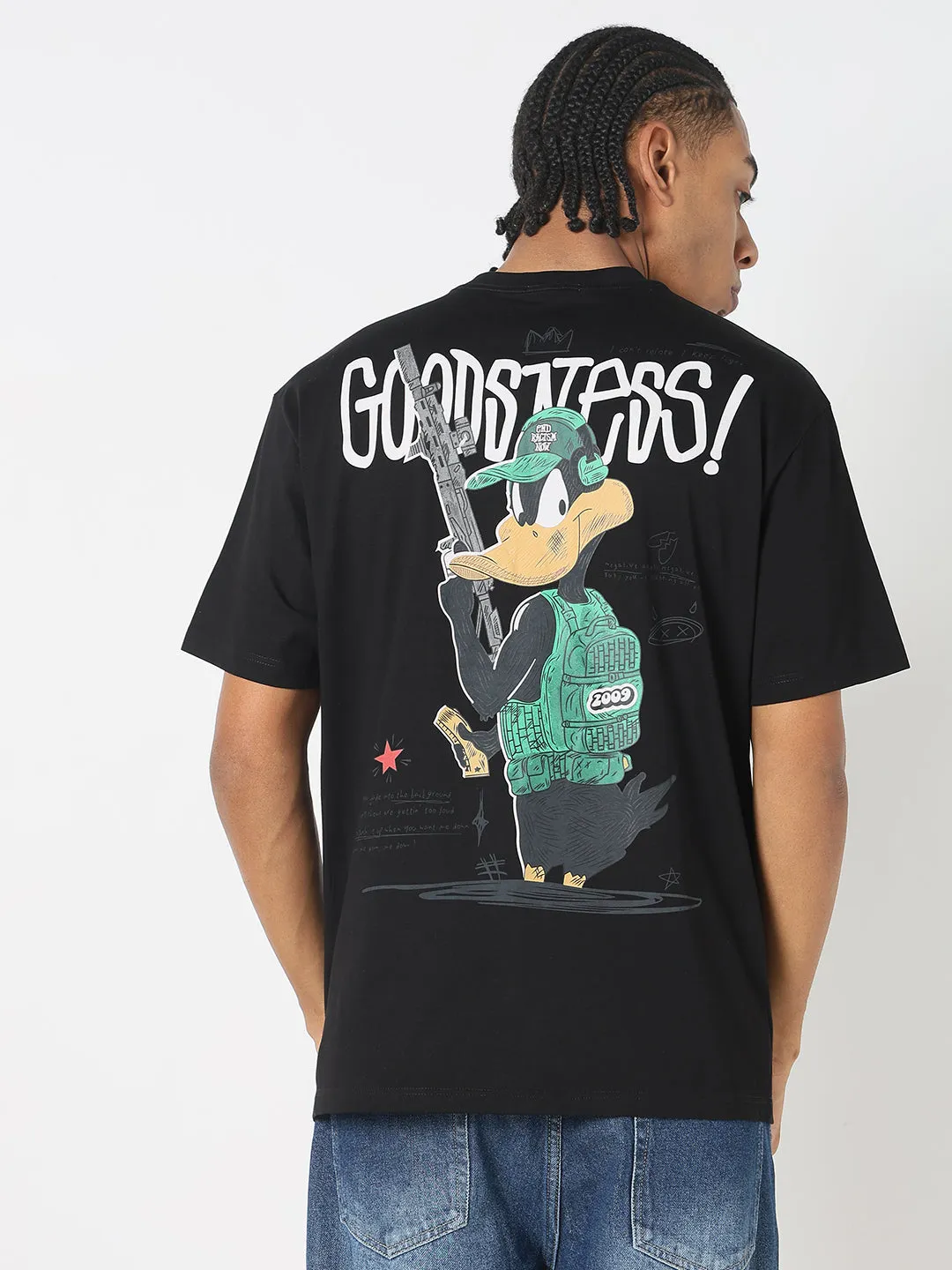 Men's Casual Black Graphic printed Relaxed Fit T-Shirt AntiPillingTechnology HighDurabilityClothing