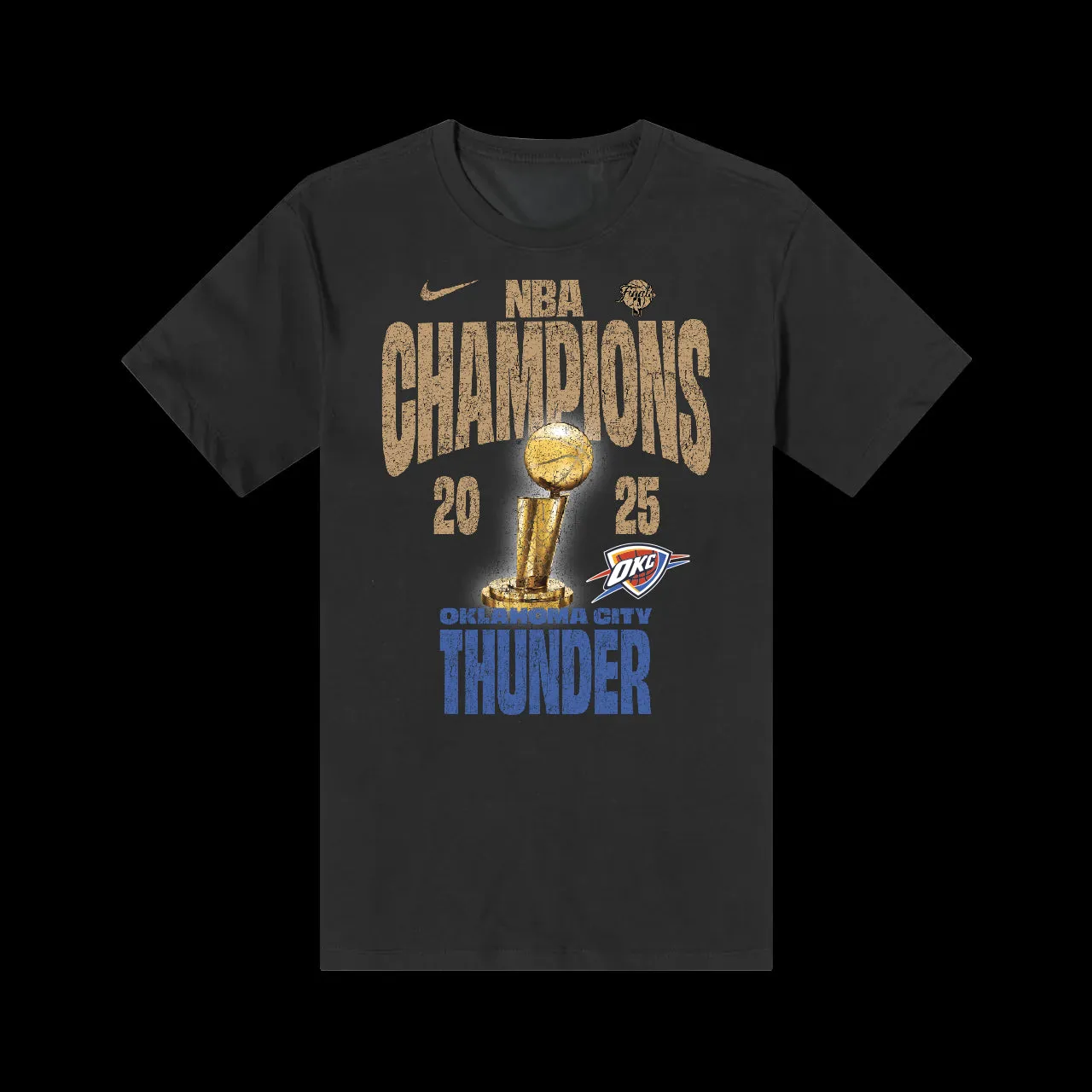 Oklahoma City Thunder 2025 NBA Champ Confetti Tee Non Chafing Seam Placement