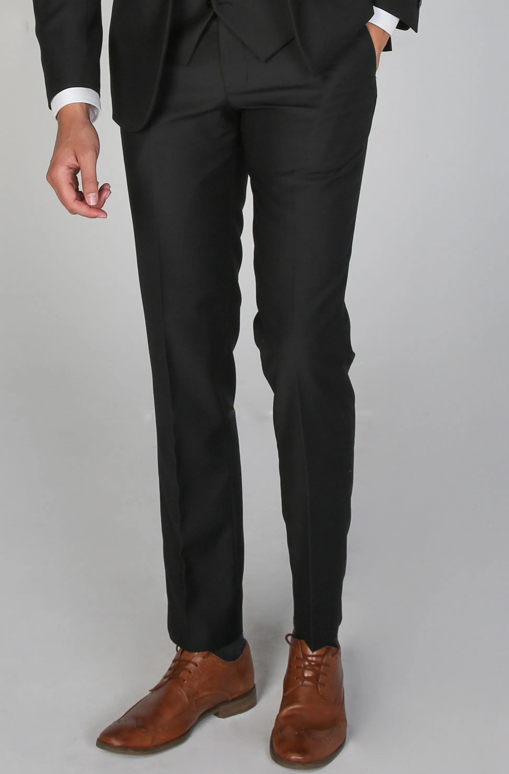 Men's Parker Black Trousers Contoured Panel Design