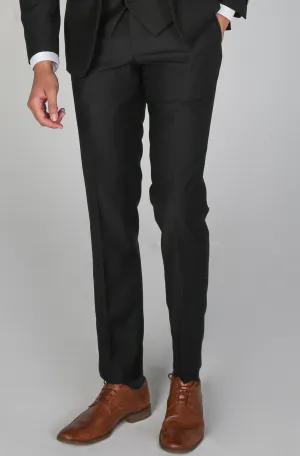 Men's Parker Black Trousers Contoured Panel Design
