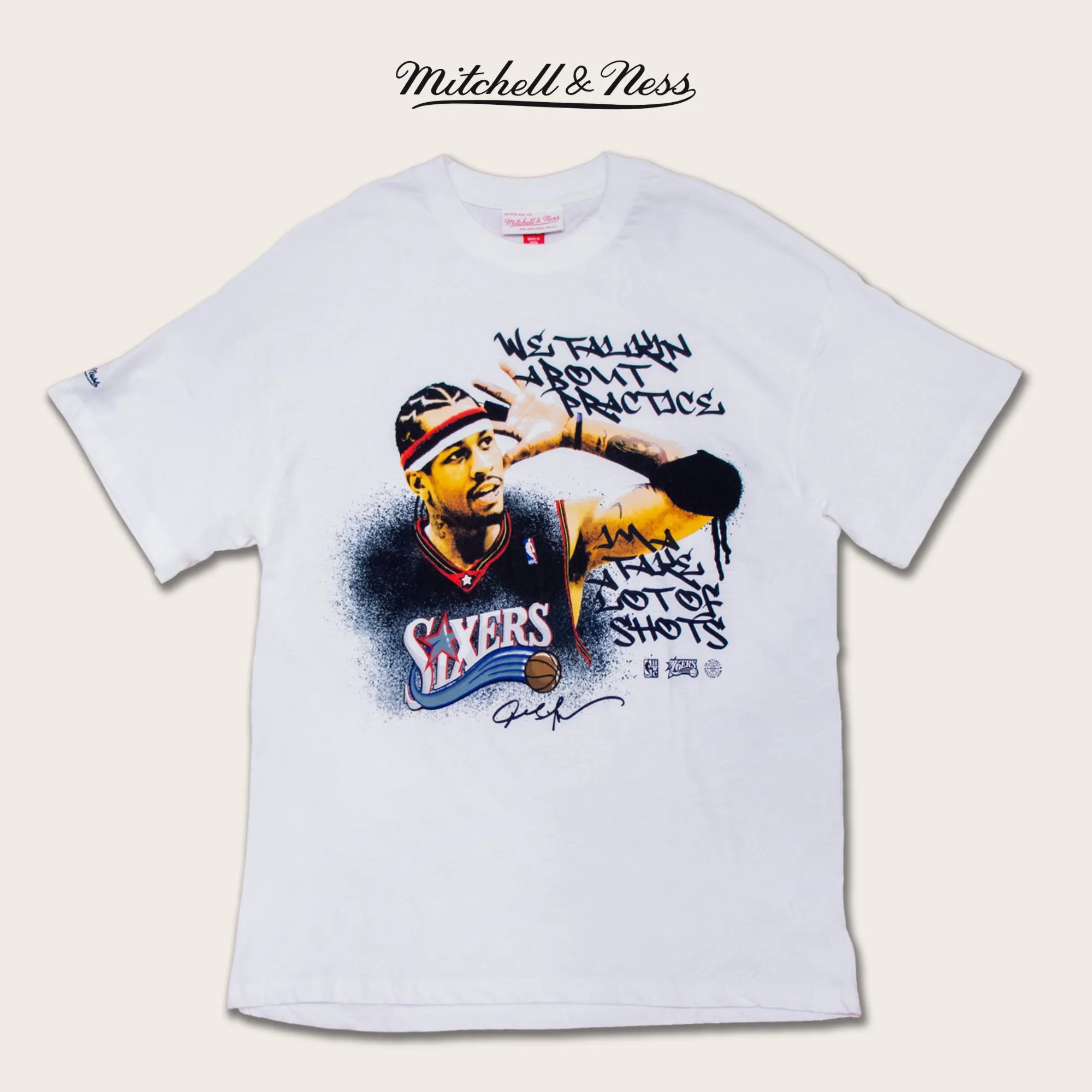 Stretch Lines Vented Back Mitchell & Ness Philadelphia 76ers Allen Iverson We Talkin T-Shirt