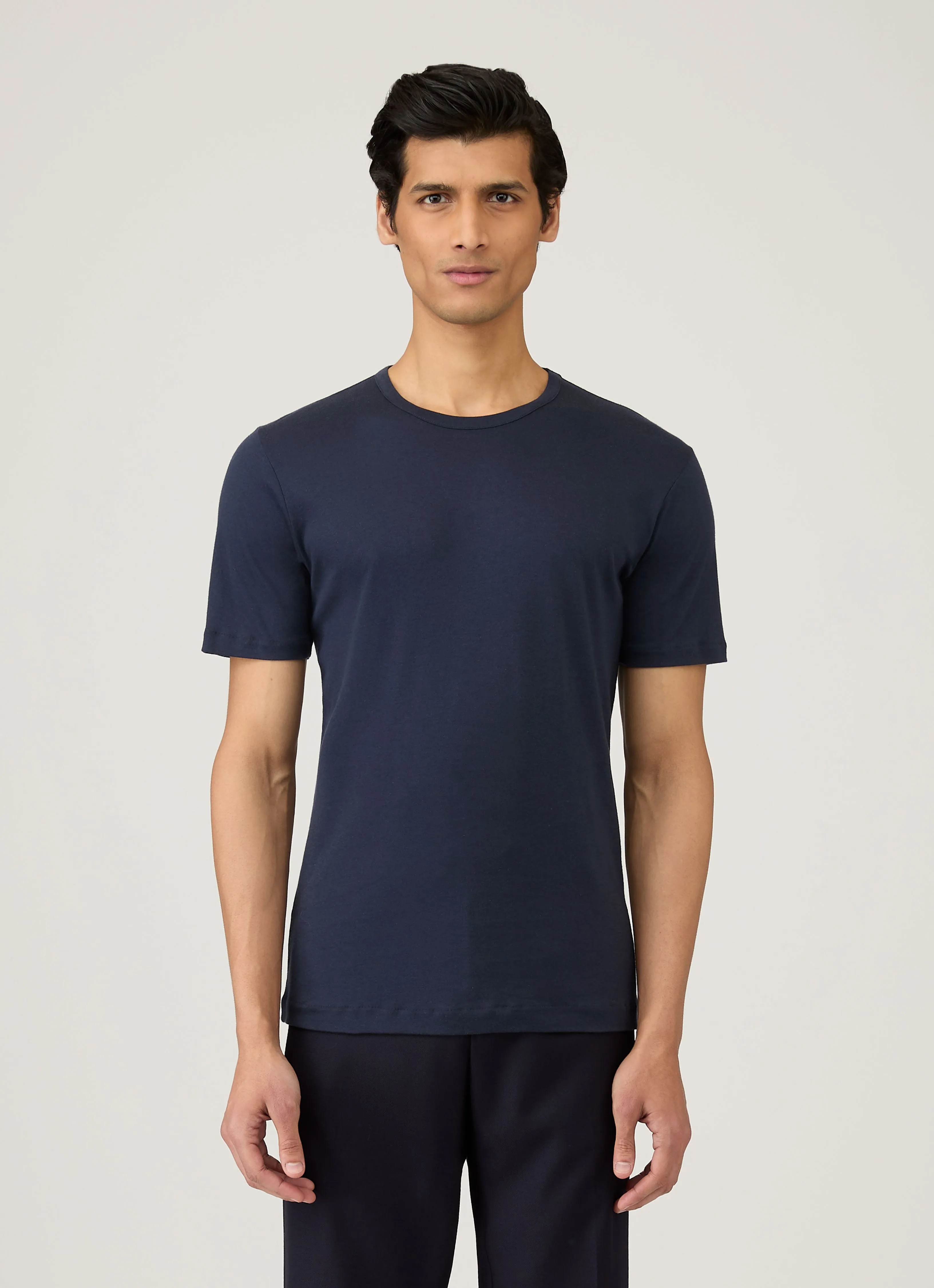 Men's Sea Island Cotton T-shirt in Navy Relaxed Comfort Wear