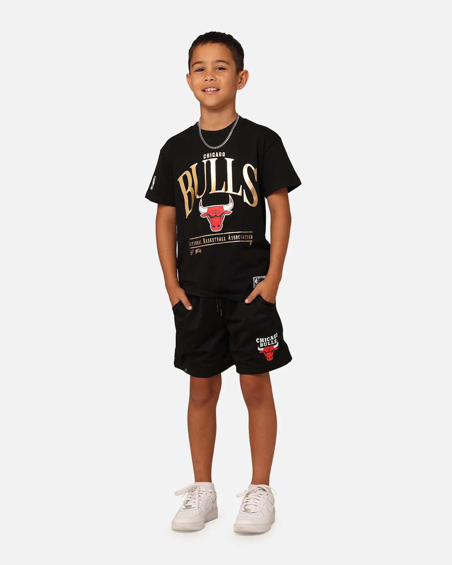 NBA Kids' Chicago Bulls Team Mesh Shorts Black stain resistant coating Go Casual