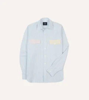 Multi Stripe Cotton Oxford Two-Pocket Western Fun Shirt Performance Fit Oversized Cut