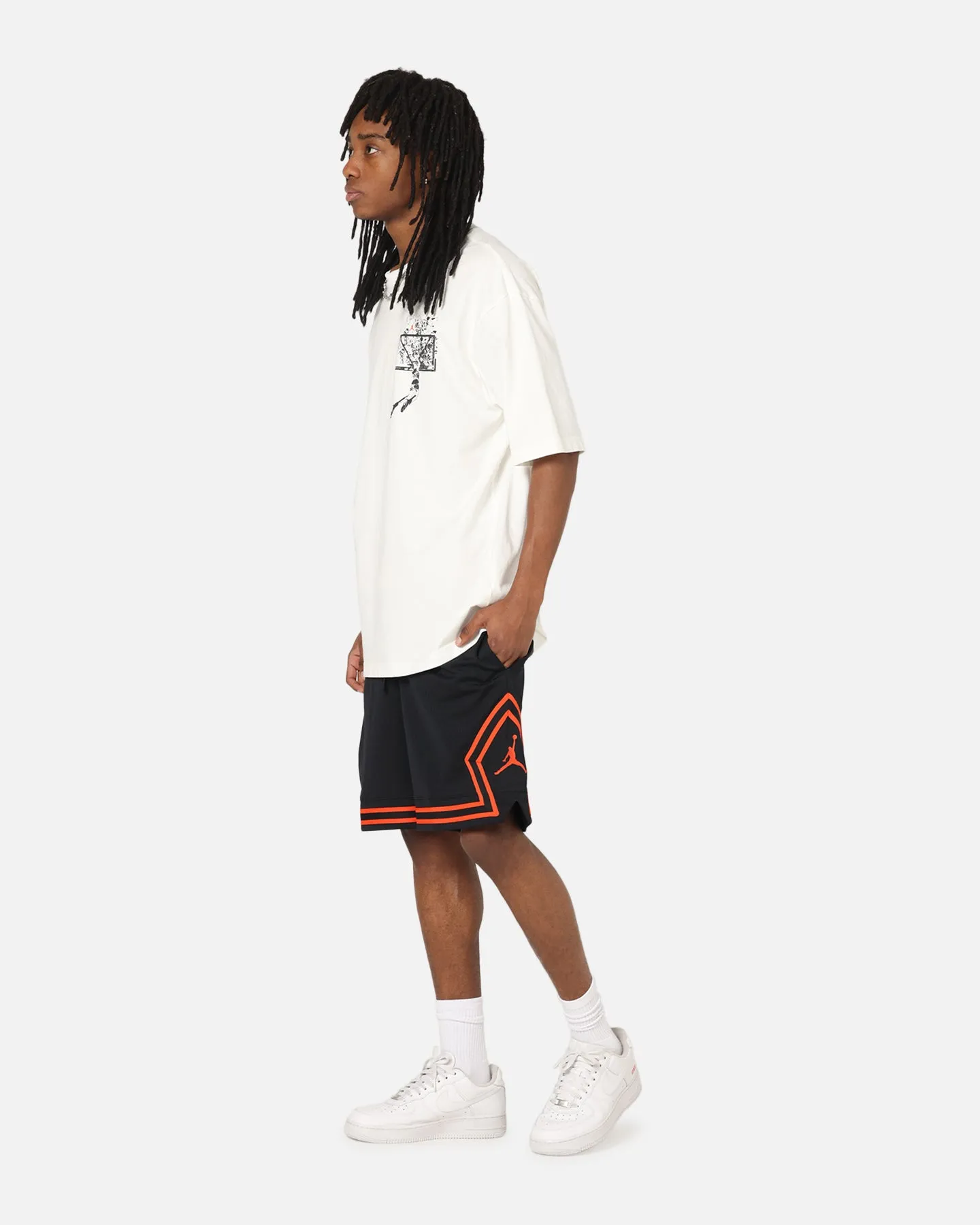 Tapered leg Chill Mood Jordan Dri-FIT Mesh Diamond Shorts Black/Orange