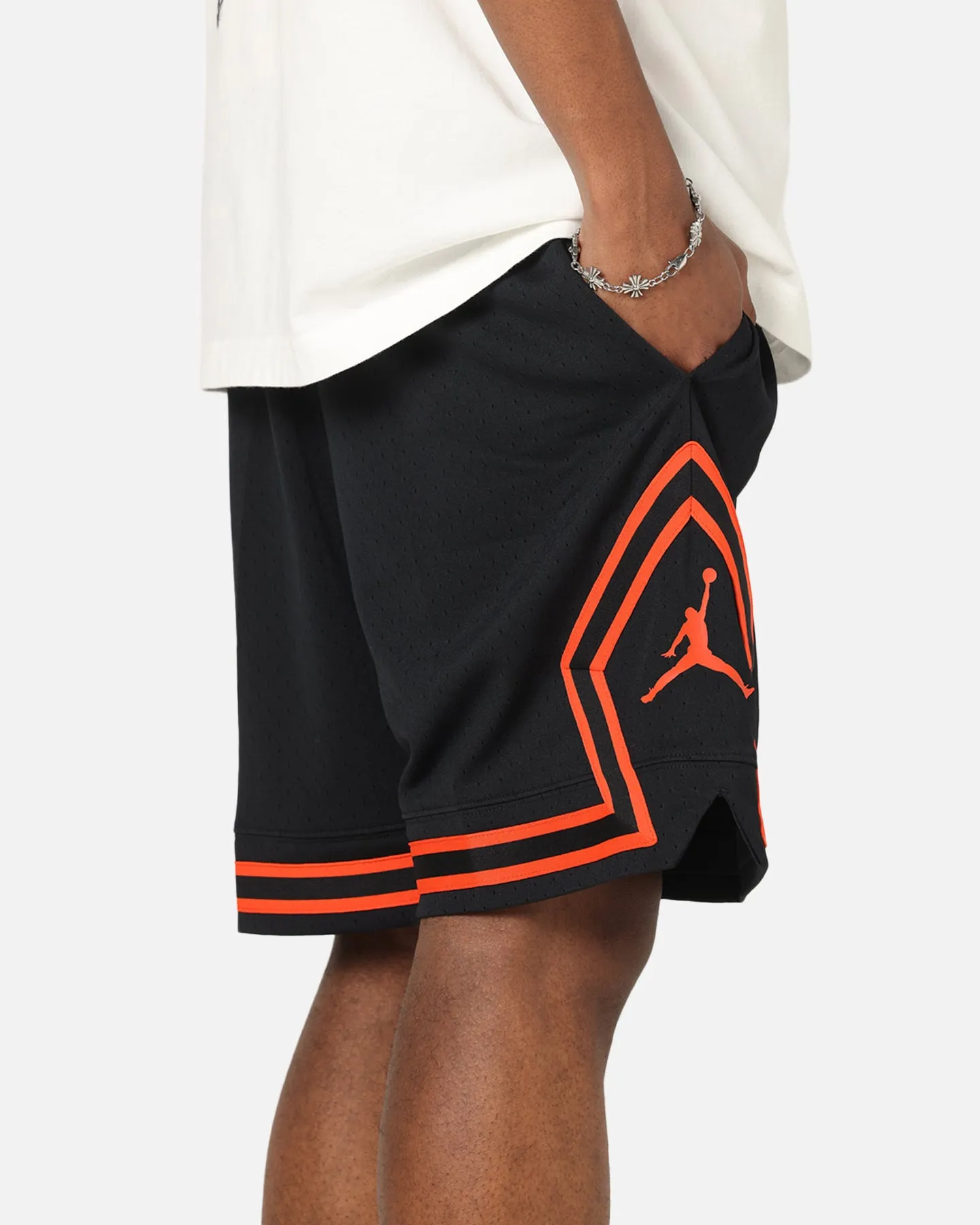 Sweat Wicking Lining Jordan Dri-FIT Mesh Diamond Shorts Black/Orange