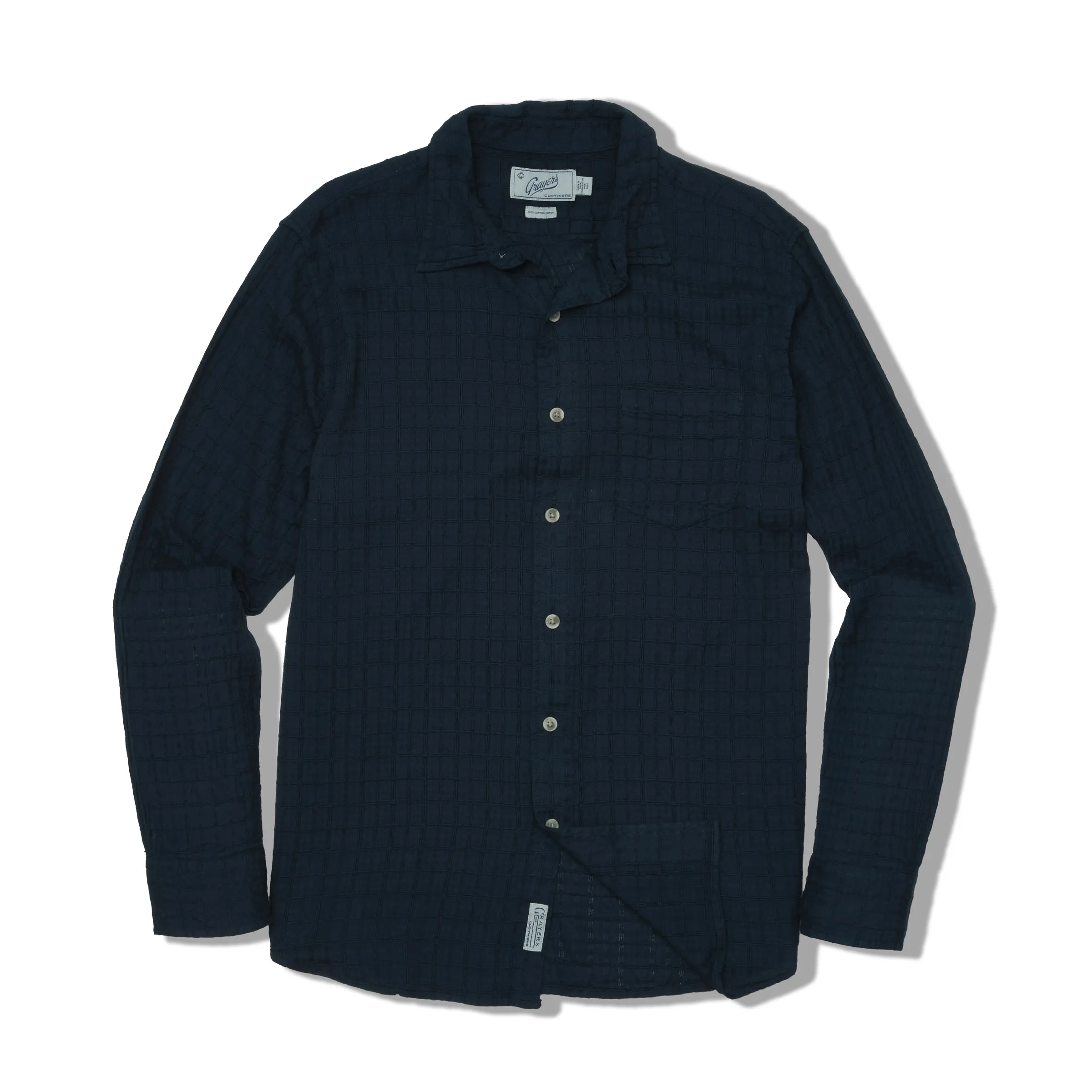 Bamboo Dobby Long Sleeve Shirt - Blue Wing Teal Cozy Flex Modern Simplicity